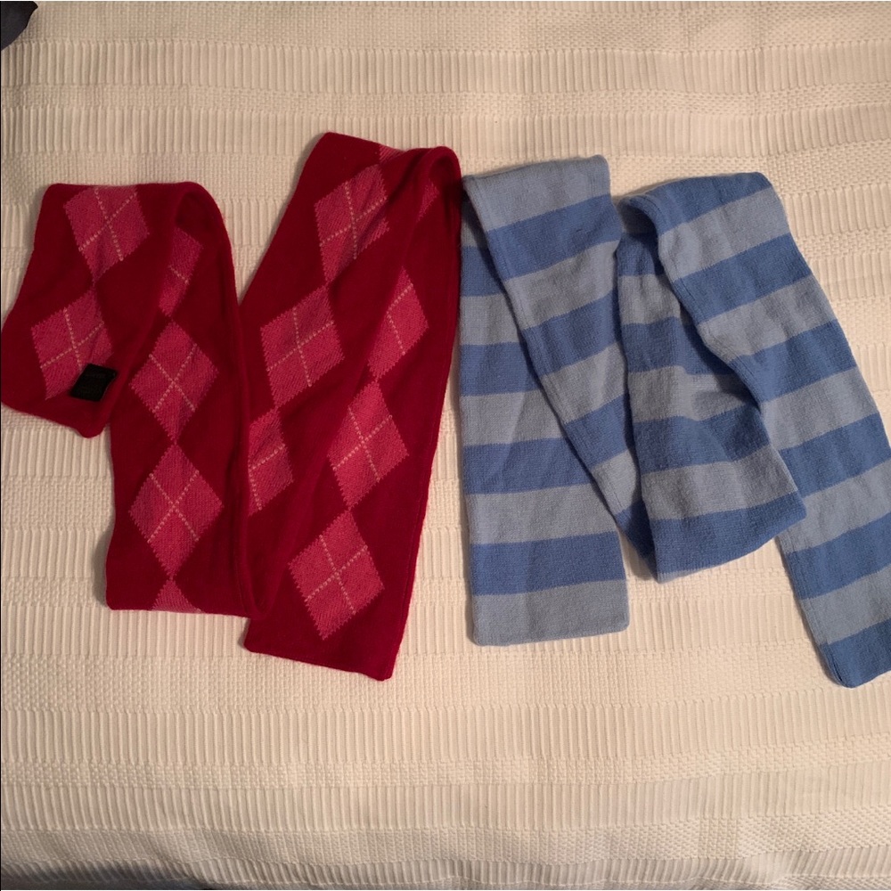 Set of two patterned skinny scarfs